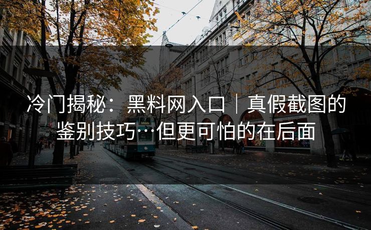 冷门揭秘：黑料网入口｜真假截图的鉴别技巧…但更可怕的在后面